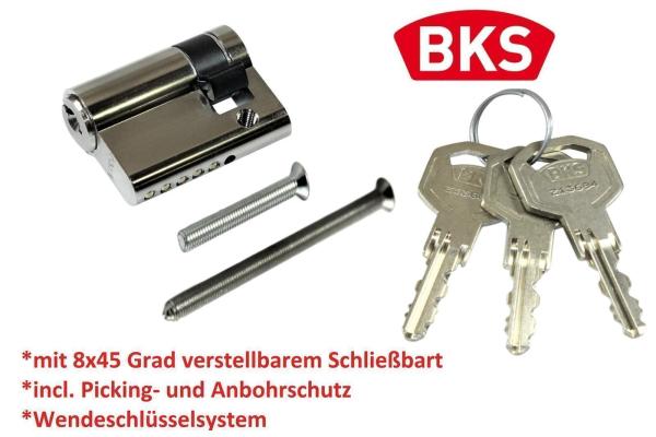 BKS Halbzylinder Helius WS42 mit Wendeschlüssel, incl. Bohrschutz und Pickingschutz