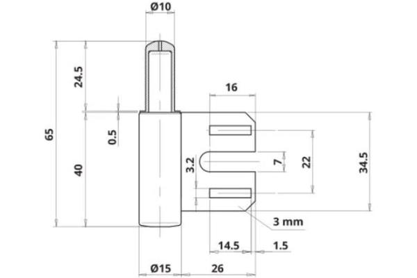 SN-TEC Türband Rahmenteil V 8100 WF für Stahlzarge, mit Gleitlager, Rolle 15mm, Dorn 10mm, vernickelt