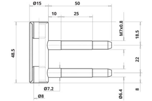 SN-TEC Türband Mittelband Rahmenteil für 3-teilige Bänder V 4400 mit Gleitlager, Rolle 15mm, für 8mm Stift, vernickelt