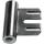 SN-TEC Türband Mittelband Rahmenteil Edelstahl Matt, für 3-teilige Bänder V 800 für Stahlzargen mit Gleitlager, Rolle 15mm, für 8mm Stift