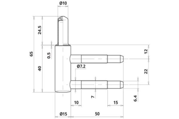 SN-TEC Standard Türband Set 2-teilig für Holztüren mit Holzzargen, Rolle 15mm, Stift 10mm (10 Stück, Siber hell vernickelt)