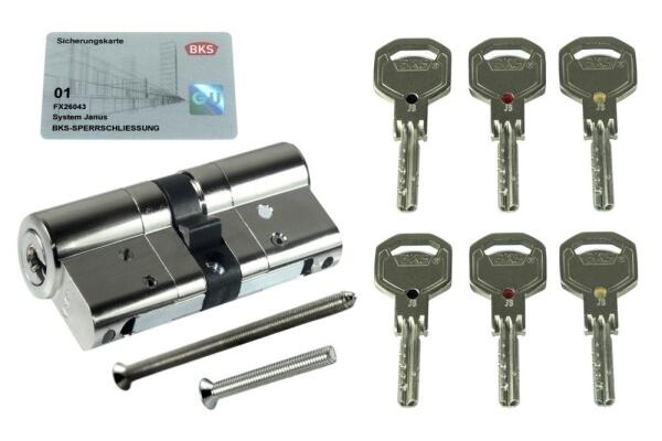 BKS janus Profilzylinder PZ 4612 GF, Baulänge: 31/45 incl. 6 Schlüssel