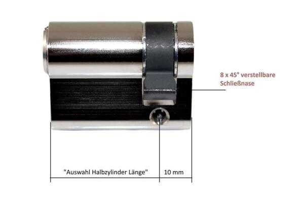 BKS Profilhalbzylinder PZ 88, Baulänge: 50mm, Gleichschliessend
