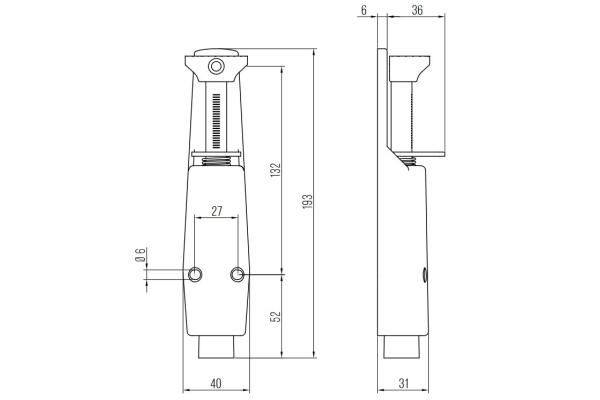 DENI Türfeststeller 30 mm 3834 0030 22 zum komfortablen Feststellen von Türn und Toren