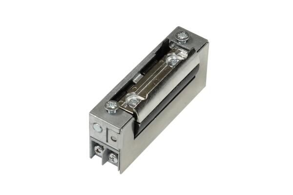 DENI Türöffner 20181 schmale Ausführung mit Radiusfalle , DIN L/R , Arbeitsstrom 12V AC/DC ,100% ED bei 12V DC , Mit Tagesentriegelung , 20181 2280 33