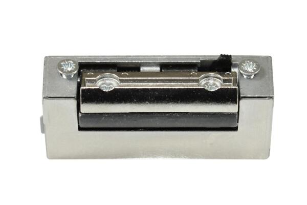 DENI Türöffner 20181 schmale Ausführung mit Radiusfalle , DIN L/R , Arbeitsstrom 12V AC/DC ,100% ED bei 12V DC , Mit Tagesentriegelung , 20181 2280 33