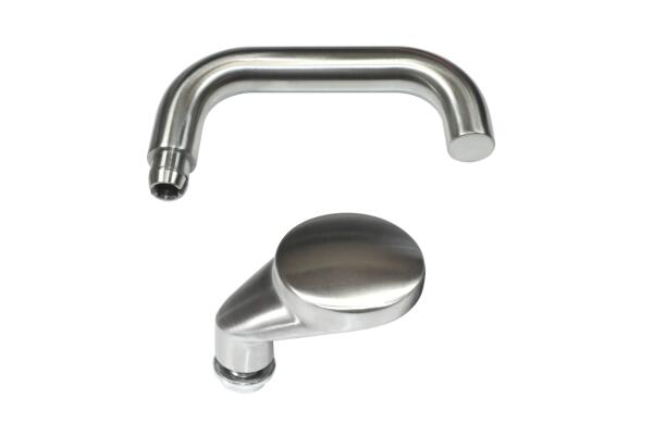 Rohrrahmen Langschild Wechselgarnitur, Entfernung 92mm, PZ gelocht oval, Vierkant 8mm, TS 65-80, Edelstahl matt, BKS Rondo, B-70340-60-0-8
