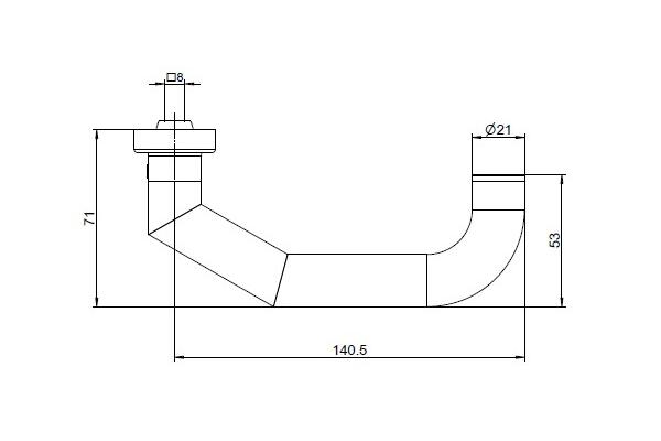 Rohrrahmen Rosetten Halbgarnitur gekröpft, PZ gelocht oval, Vierkant 8mm, Edelstahl matt, BKS Rondo, B-70130-01-0-8
