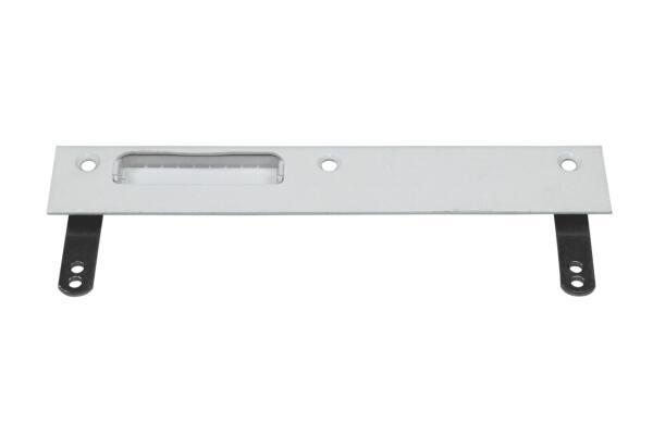 Sicherheits-Schließblech 4075H00/1S1G für Fallenschlösser 170 mm Länge, 28 x 8 mm Schenkelmaß | DIN Links | Weiß | mit Kunststoffunterbau