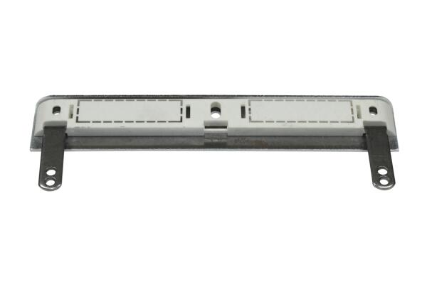 Sicherheits-Schließblech 4075H00/1S1G für Fallenschlösser 170 mm Länge, 28 x 8 mm Schenkelmaß | DIN Links | Weiß | mit Kunststoffunterbau