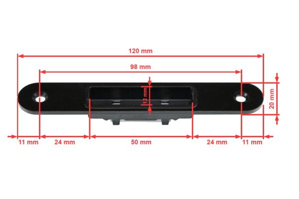 Kurzschließblech 4732 f für Fallen- oder Riegelschlösser 120 mm Länge, 20 mm Breite | DIN Links/Rechts verwendbar | Schwarz