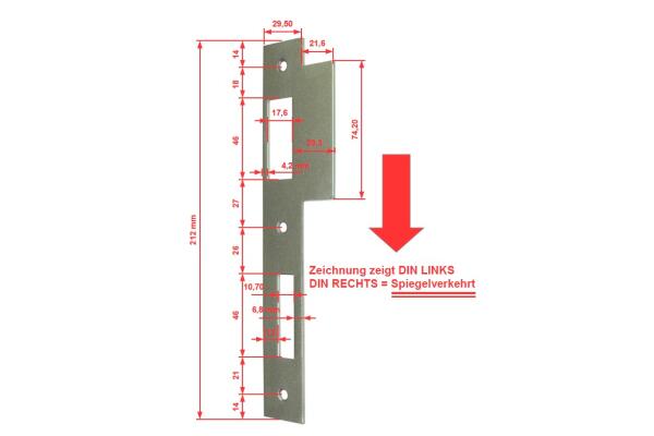 Lappen-/Flachschließblech 4241 für Türen...