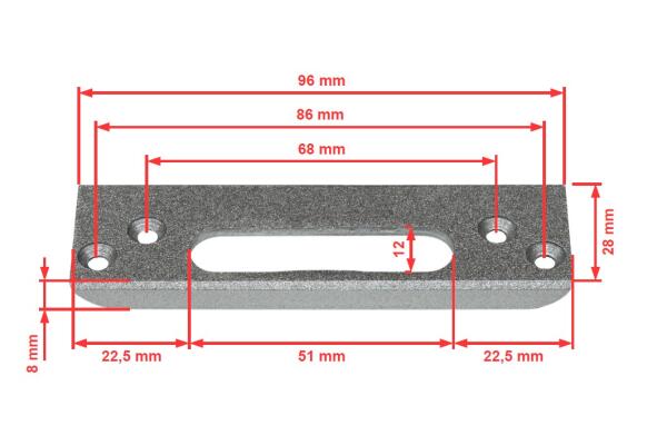 Kurzschließblech 4198H11/100G für Fallen- oder Riegelschlösser 96 mm Länge, 28 mm Breite | DIN Links/Rechts verwendbar | Silber