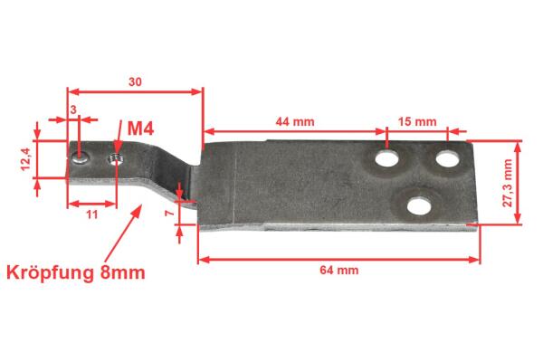 Sicherheits-Schließblech für Türen im Innenbereich 3 mm Materialstärke | DIN Links/Rechts verwendbar | Silber | mit Halteplatte