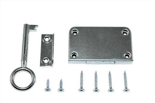 Möbelschloss hinterschraub, 15 mm Dornmaß , vern. Zuhaltung